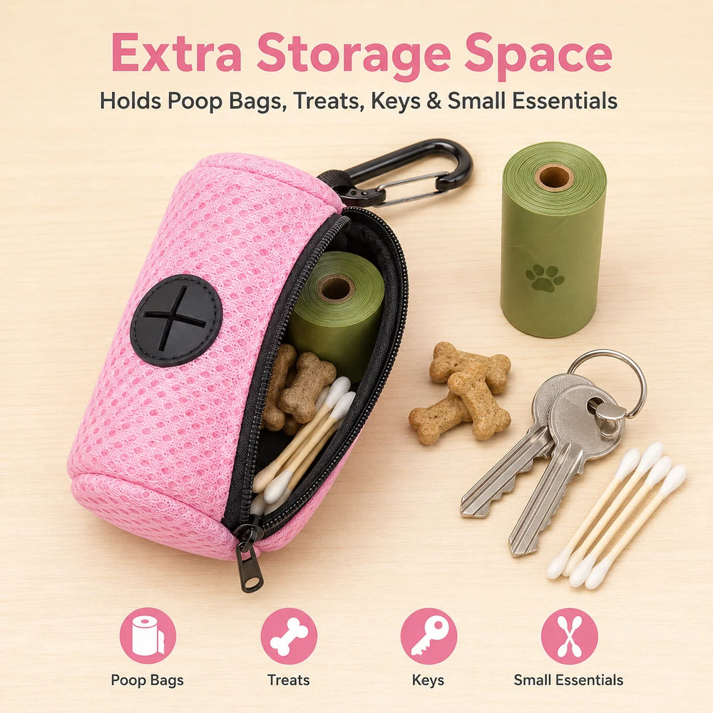 Dog Poop Bag Dispenser Hangingable Dog Poop Bag Holder Poo Bags Dispenser for Dogs Wa lifestyle view