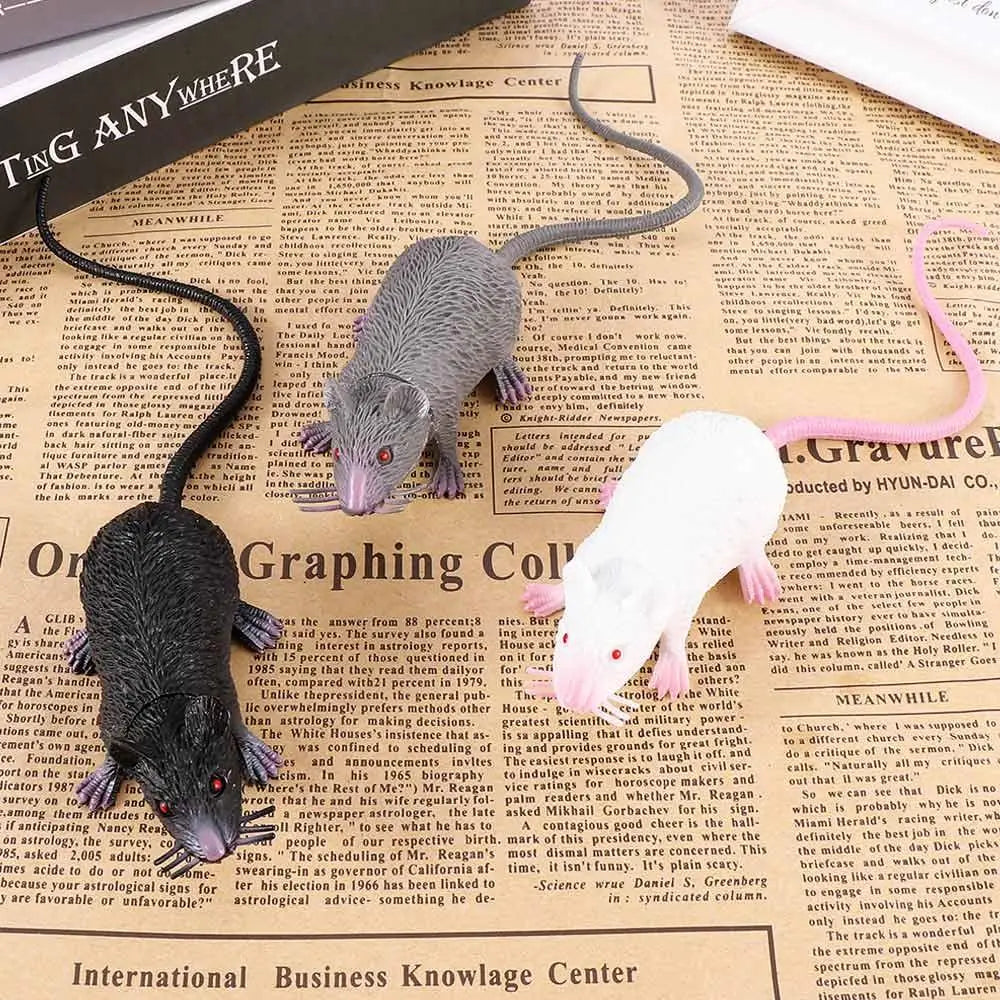 Fake Small Rat Lifelike Mouse Model Prop Scary Trick Prank Toy Horror Halloween Party lifestyle view