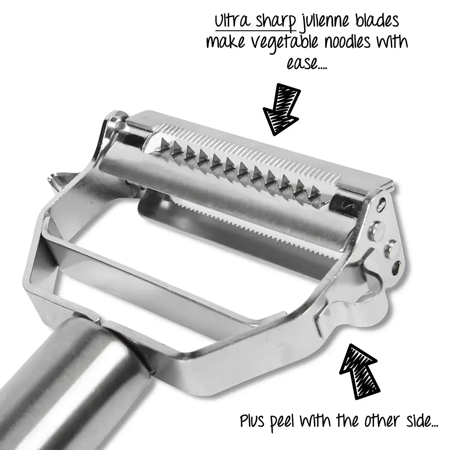 Stainless Steel Double-Head Vegetable Peeler | Multi-Function Kitchen Tool close-up view