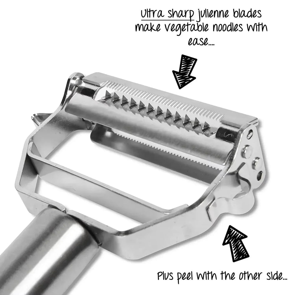 Stainless Steel Double-Head Vegetable Peeler | Multi-Function Kitchen Tool close-up view