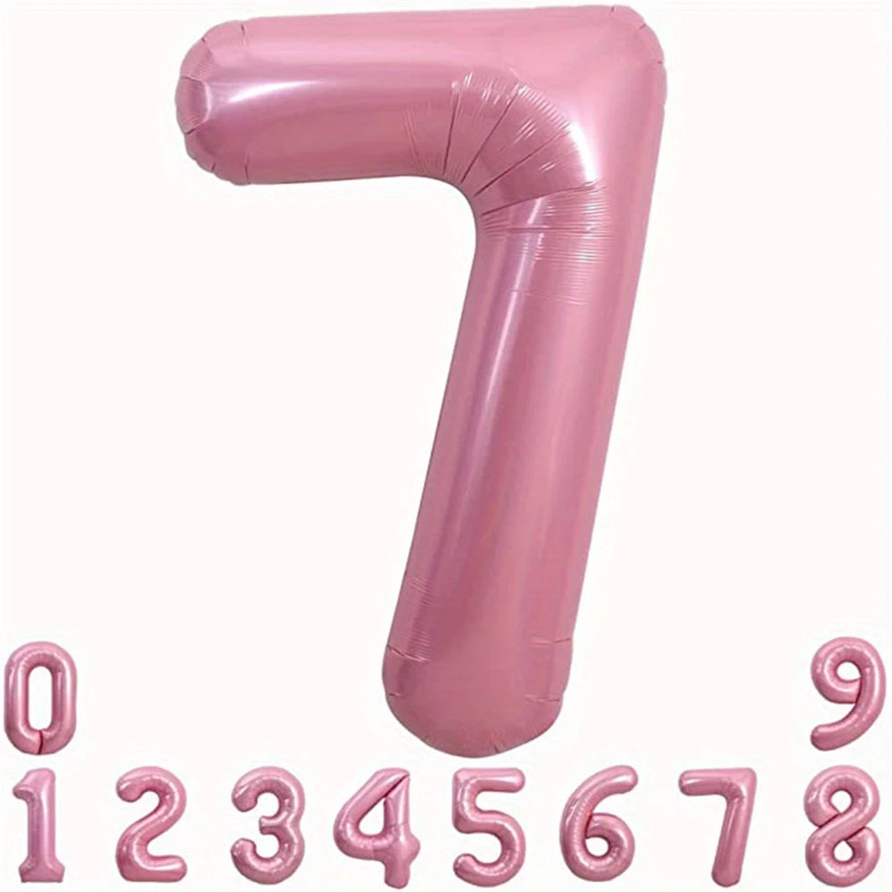 Pink Foil Number Balloon 40 inch | Birthday Party Decor close-up view