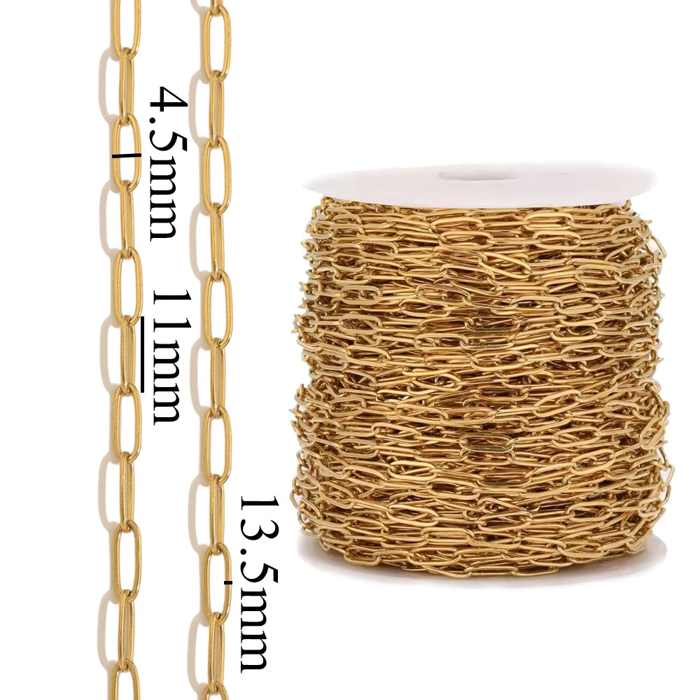 1 Meter Stainless Steel Chain Gold Silver DIY Jewelry Making Chain Necklace Bracele additional angle