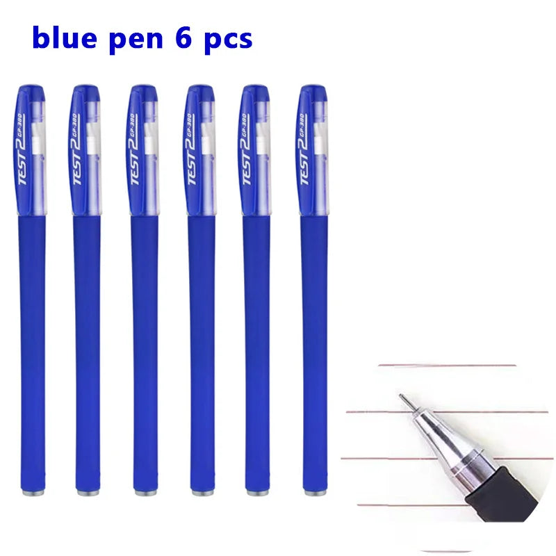 Pens Set Black Blue Red Refill Gel Pen Bullet Tip 0.5mm School detail view