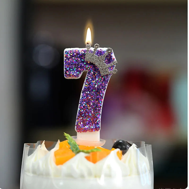 Purple Crown Birthday Candles Number 0 to alternate view