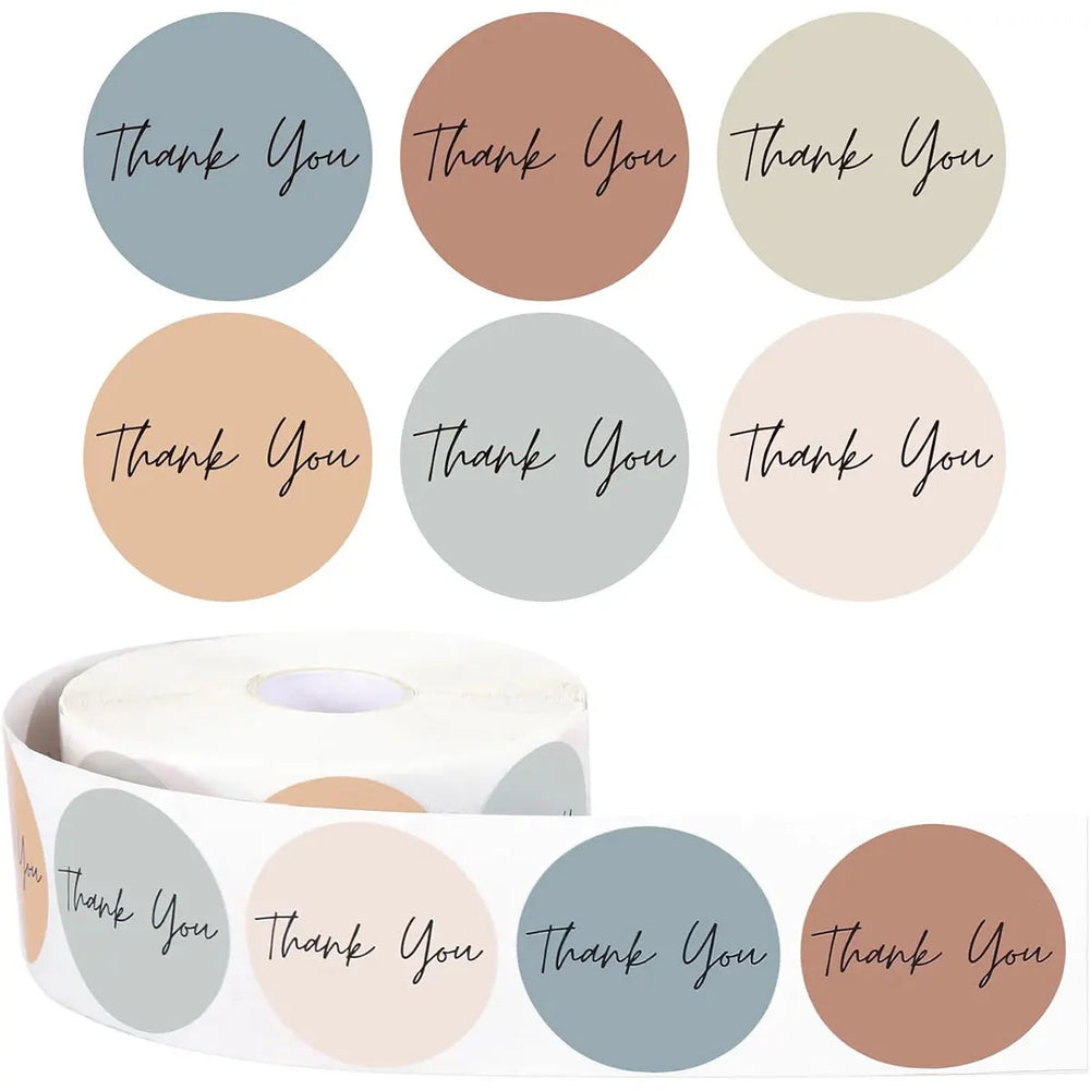 500pcs Round Thank You Stickers for Envelope Seal | Gift Packaging Labels for Party Deco detail view