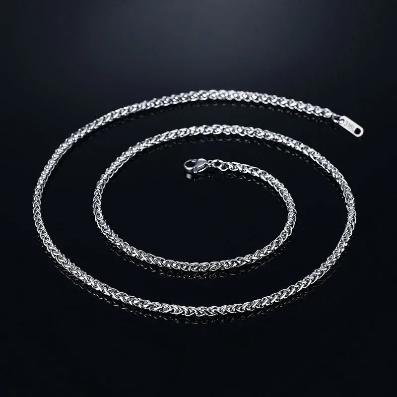 Men's Stainless Steel Layered Cross Necklace | Simple Prayer Pendant with Rope Box Ch lifestyle view