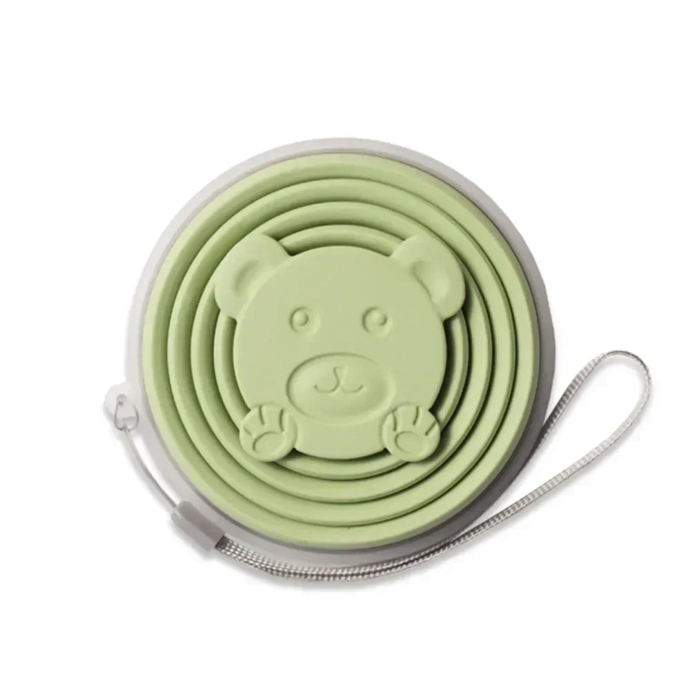 180ml Outdoor Silicone Folding Cup Travel Casual Mug Cartoon Bear Collapsible Reusable D detail view