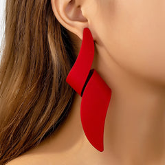 Irregular Geometric Red Earrings for Women