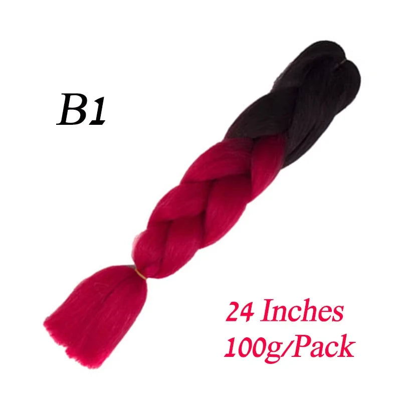 Lihui Pre Stretched Jumbo Braid Hair Extensions 24 inch | Kanekalon Synthetic Hair for A detail view
