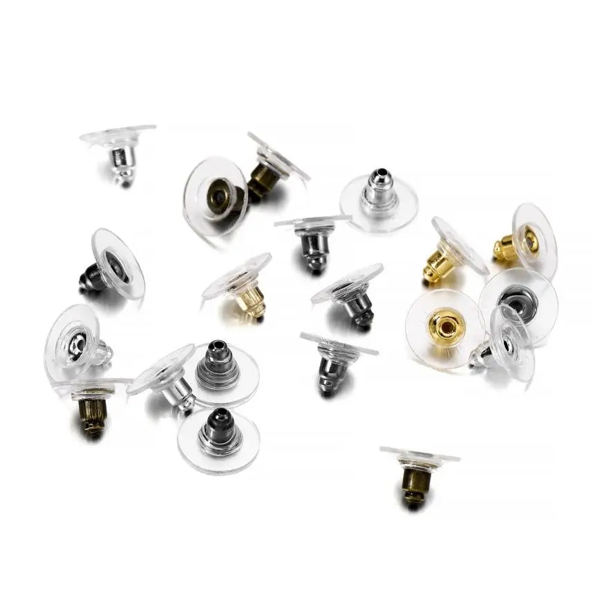 Earring Backs Post Nuts Silicon Steel Earnuts Stud Earring Back for DIY Jewelry Mak additional angle
