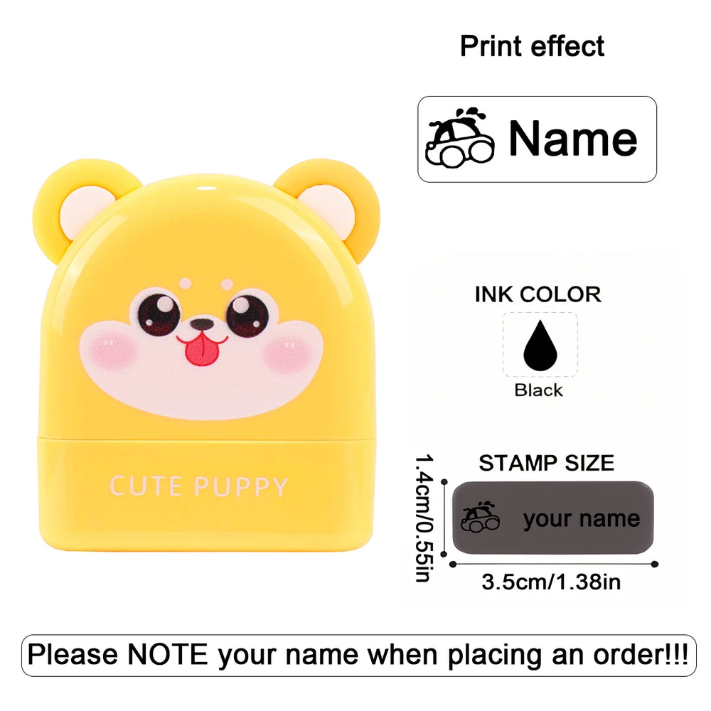 Personalized Animal Name Stamp | Custom Waterproof Clothing Label for Kids additional angle
