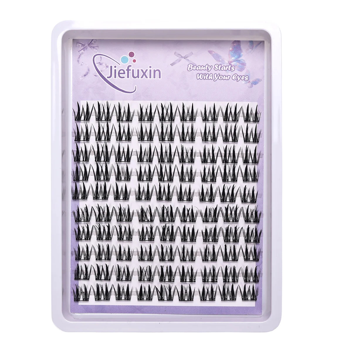 10Rows Cluster False Eyelashes Voluminous Fluffy Thick Natural Curling Lash Manga Eyes，Anime Lash Style，Suitable for Beginners