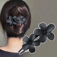 Flower Hair Clip Headdress Women Hair Clips Back Head Spoon Coiled Hair Hairpin Large Duckbill Clip Ponytail Clip