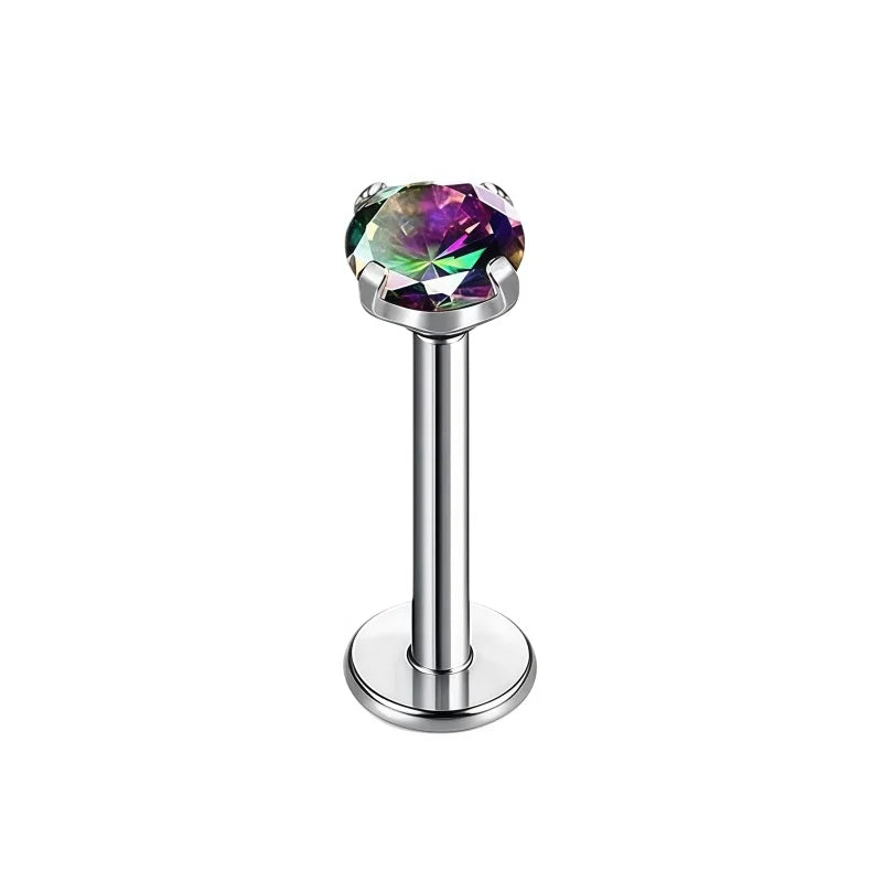 ASTM F136 Titanium 16G CZ Labret Lip Studs Helix Tragus Cartilage Flat Back Earrings lifestyle view