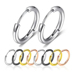 10/20Pcs Minimalist 316L Stainless Steel Small Hoop Earrings For Women Man Classic Round detail view