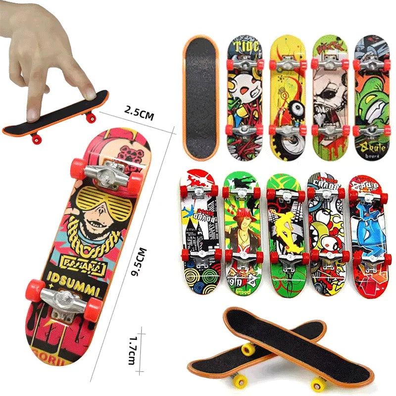Mini Finger Skateboard Professional Alloy Stand Fingerboard Toy | Cool Graffiti Finger Skate Board N