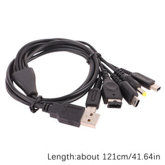 5-in-1 Multi-Console USB Charging Cable | 1.2M Fast Charger Cord for Nintendo 3DS, DSi, Wii U, GBA, PSP