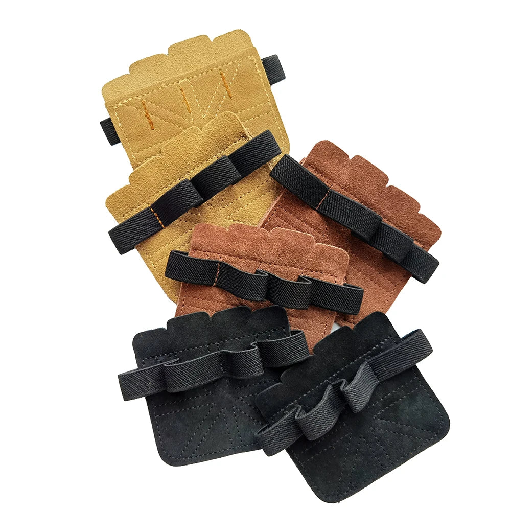 CRUXELL Cowhide Weightlifting Gloves | Four-Finger Palm Protection for Gym detail view