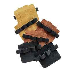 CRUXELL Cowhide Weightlifting Gloves | Four-Finger Palm Protection for Gym detail view