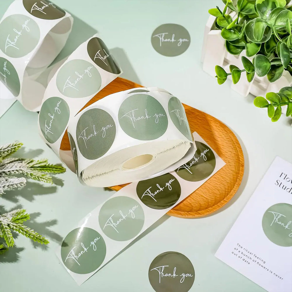 500pcs Round Thank You Stickers for Envelope Seal | Gift Packaging Labels for Party D lifestyle view