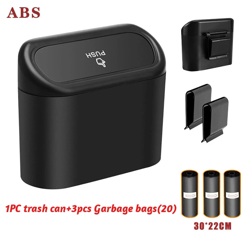 Hanging Car Trash Can Car Flip Top Trash Can Interior Trash Storage ABS Trash Can wit lifestyle view