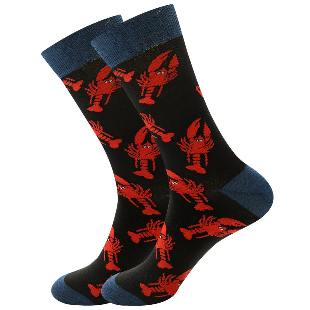 New Happy Mens Socks Women Novelty Cartoon Sock Combed Cotton Funny Men's Big Size additional angle