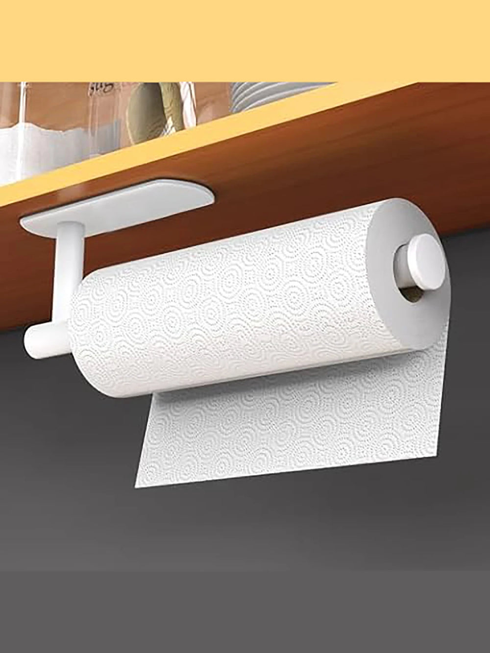 Kitchen Paper Towel Holder Adhesive Tissue Hanger Toilet Roll Paper Dispenser Cabinet alternate view