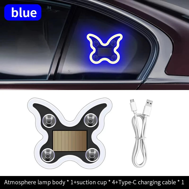 Solar Power Car Window Neon Light | USB Rechargeable Ambient Atmosphere Lamp alternate view