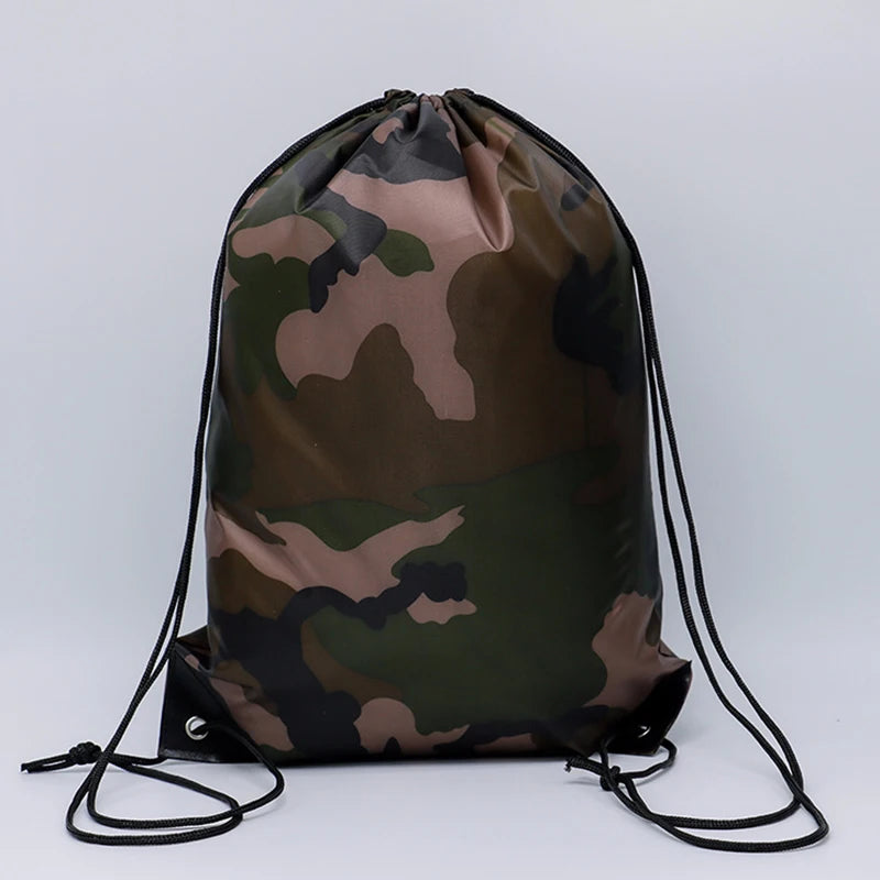 Outdoor Sport Camouflage Backpack | Waterproof Drawstring Bag for Gym, Travel, Camp additional angle