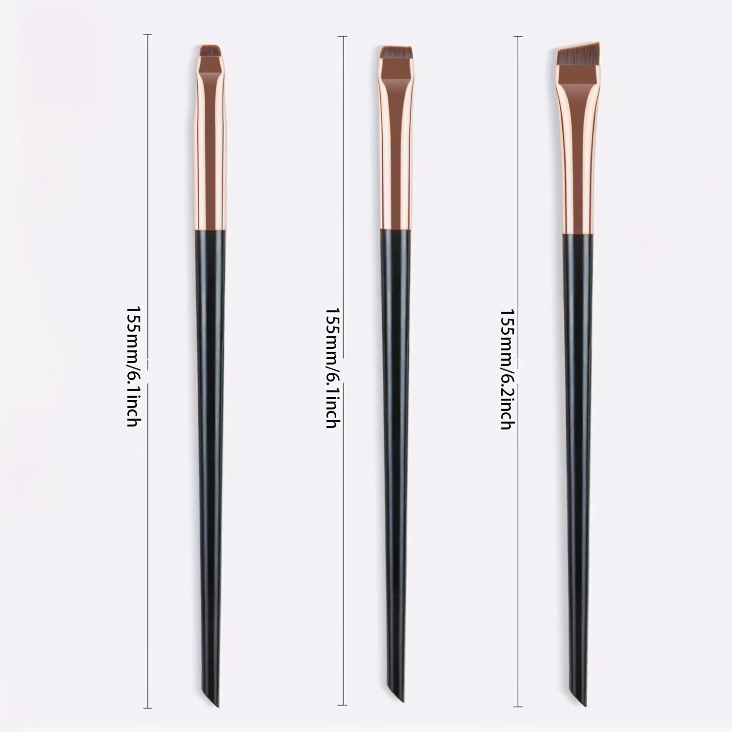 3pcs Makeup Brush Set, Blade Eyeliner Brush Fine Oblique Head Eyebrow Brush Outline Ey close-up view