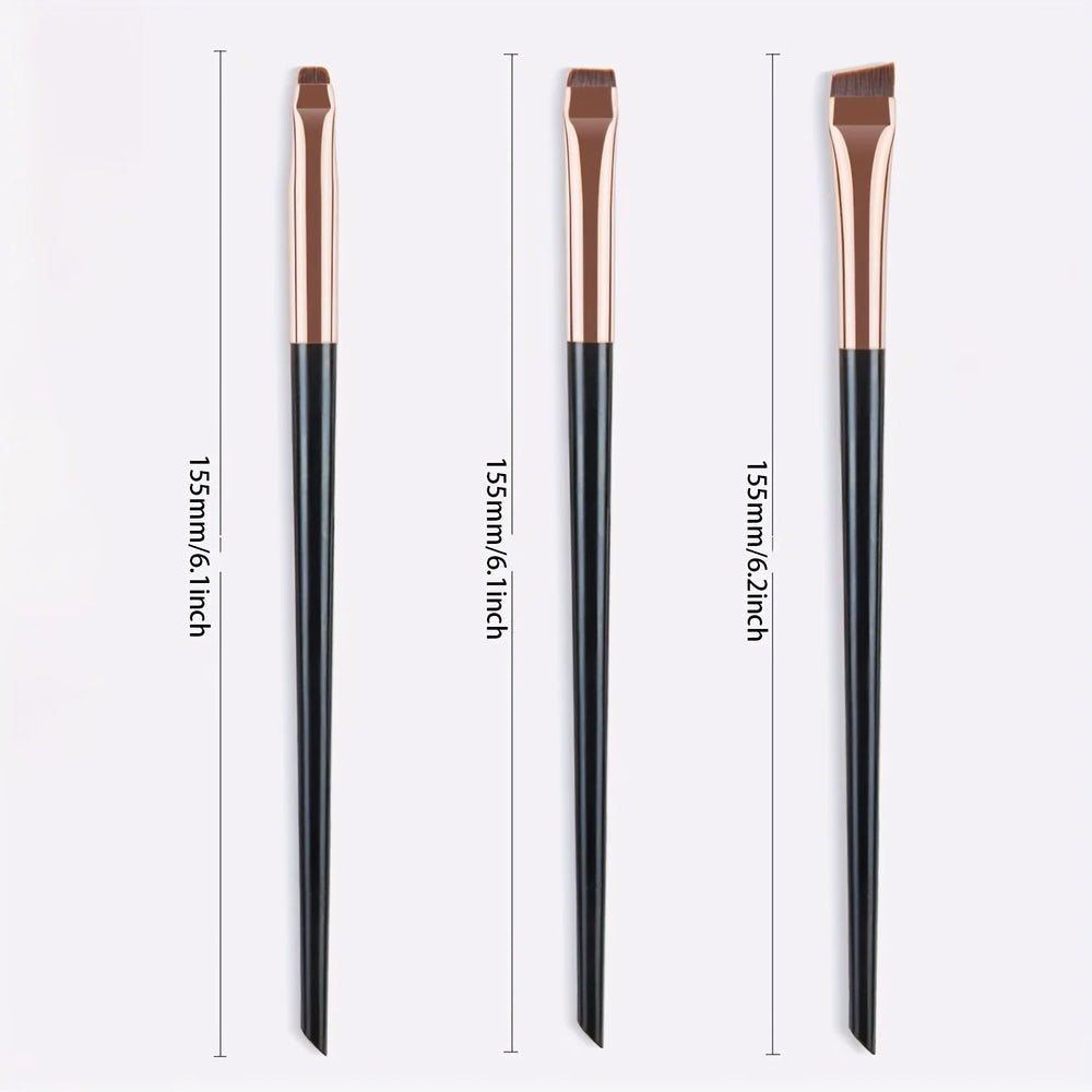 3pcs Makeup Brush Set, Blade Eyeliner Brush Fine Oblique Head Eyebrow Brush Outline Ey close-up view