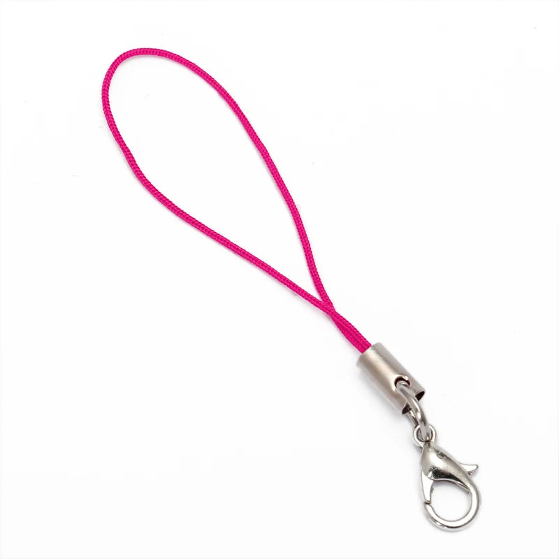 50pcs Cell Phone Lanyard Strap String Mobile Hook With Lobster Clasp Ring Keychain additional angle