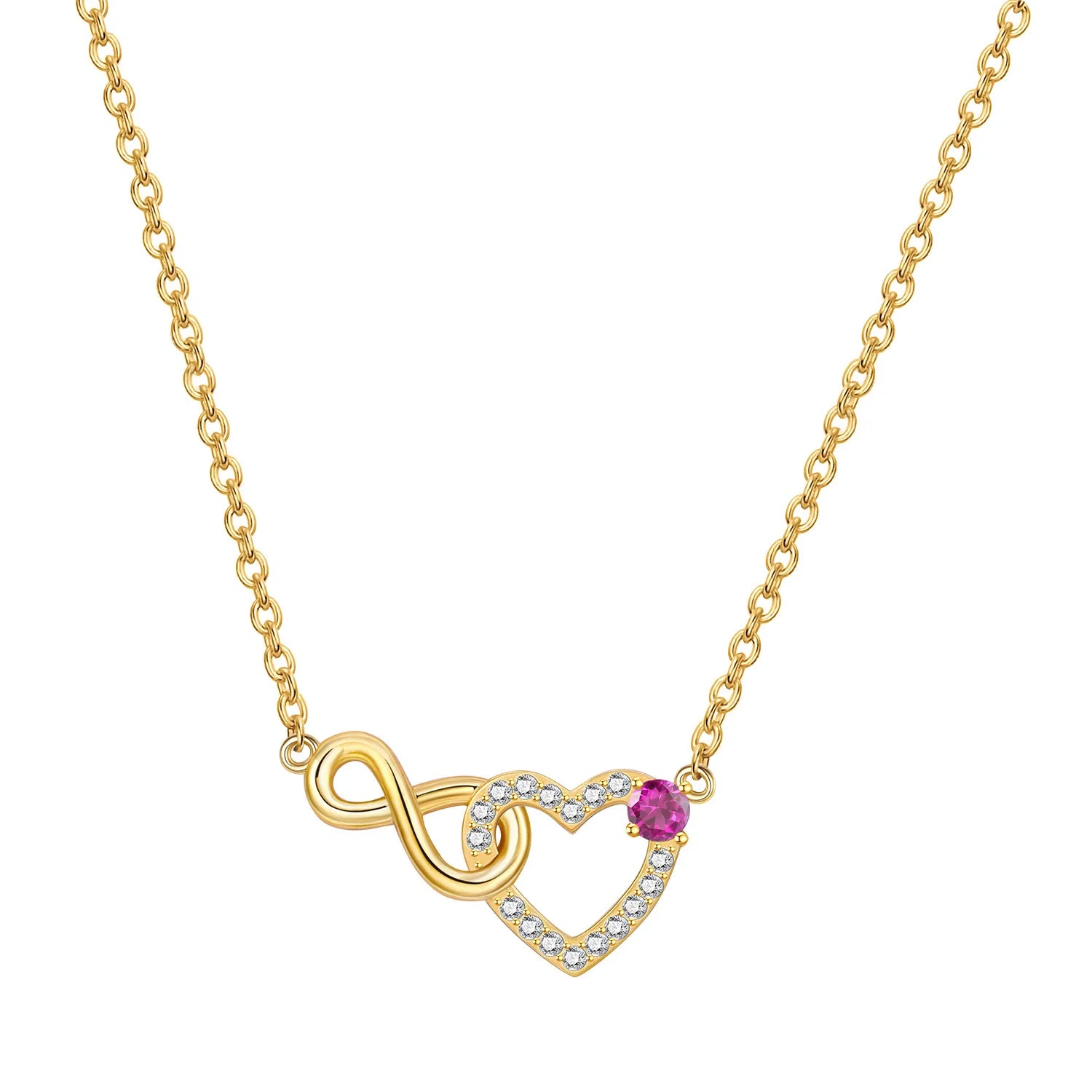Romantic Pink Crown Heart Pendant Necklace Genuine 925 Sterling Silver Elegant Fine Jewe detail view
