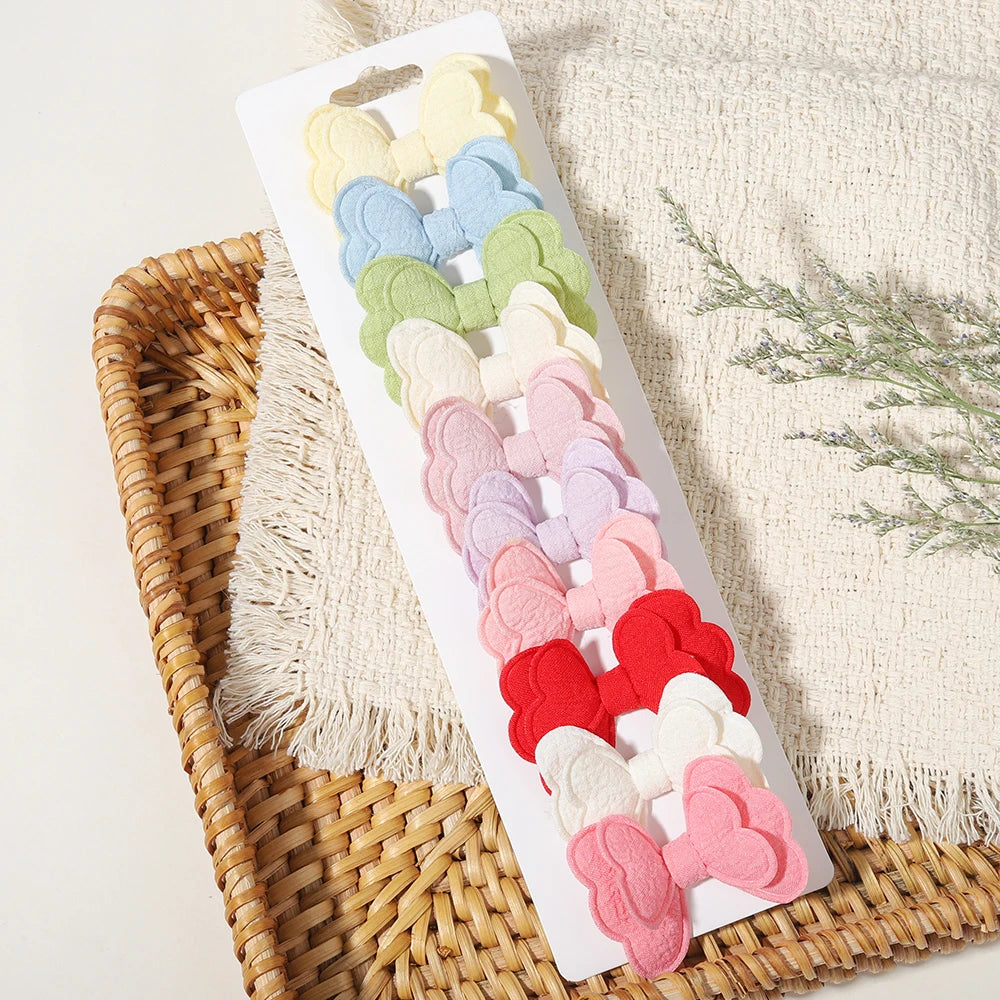 10PCS/Set New Fabric BB Hair Clip Children's Girls' Teenagers' Side Bangs Clip Girls' Party Daily Decoration Hair Accessories