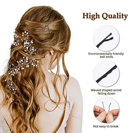 60/120pcs Black Hairpins for Women Hair Clip Lady Bobby Pins Invisible Wave Curly B additional angle