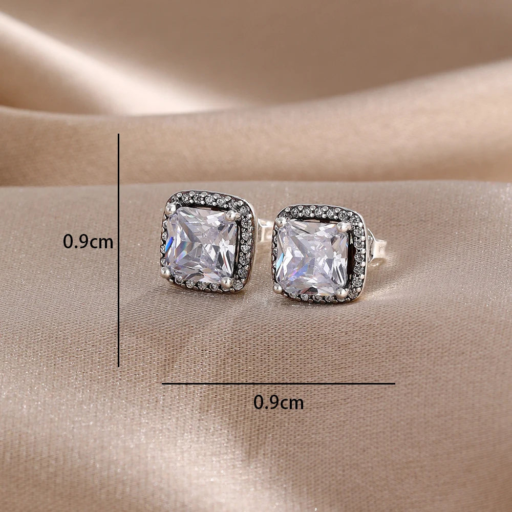 2026 New Hot Sale Blue Zircon Earrings for Women with European and American Style Fashio detail view