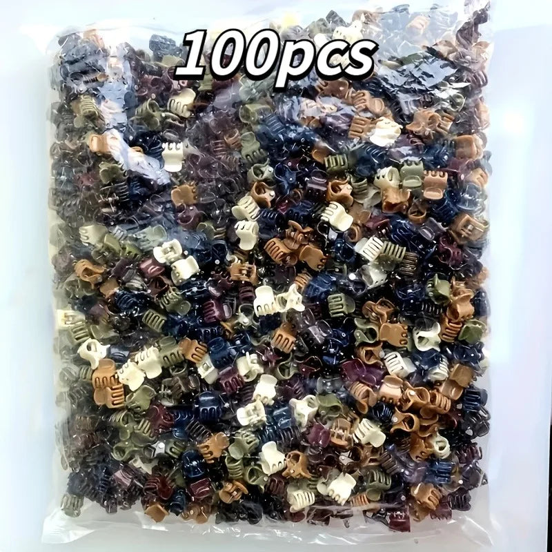 50/100pcs Mini Hair Clips | Colorful Simple Style Side Clips | Daily Accessory Set for Girls’ Hair Braiding and Ponytail Holders