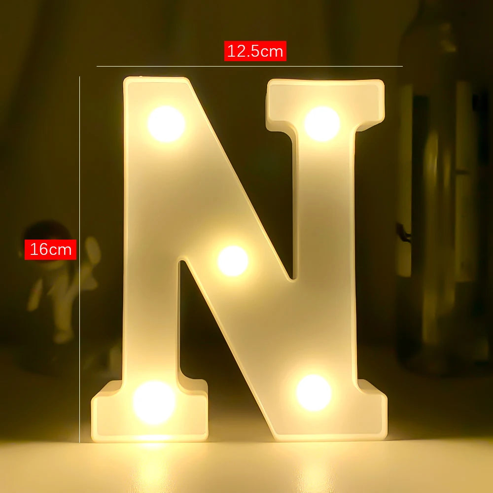 Creative Luminous Letter Night Light | Battery-Powered LED Decor for Parties detail view