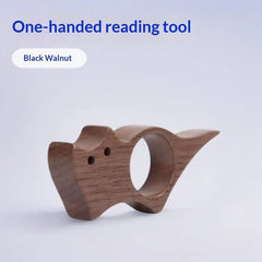 2026 New 1pcs Wooden Animal Pet Cat Dog Bookmark Page Marker With Metal Ring Student R close-up view