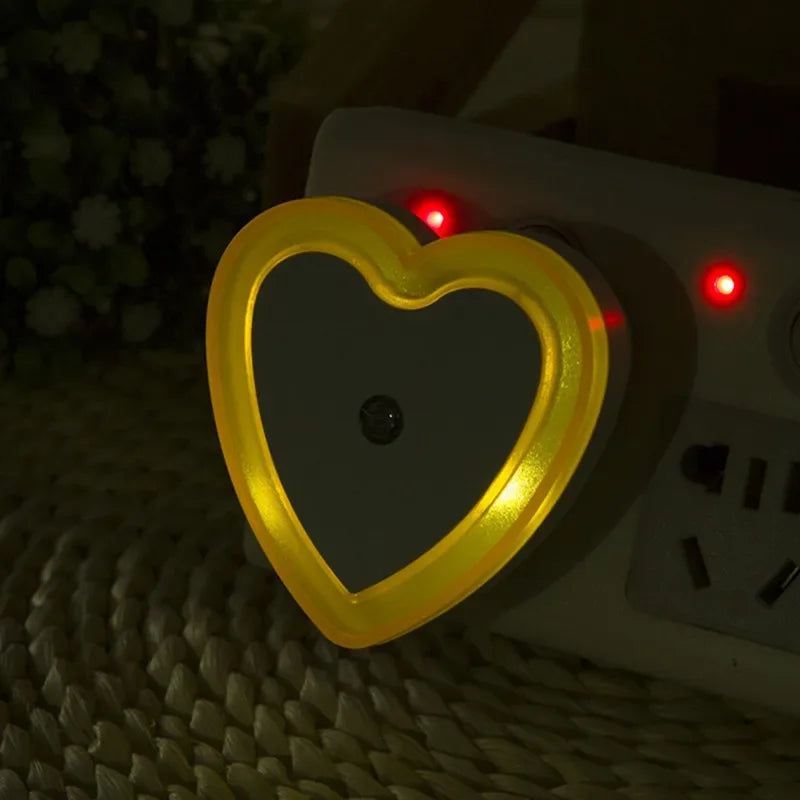Heart-shaped LED Night Light | Auto Sensor Plug-in Night Lamp for Bedroom detail view