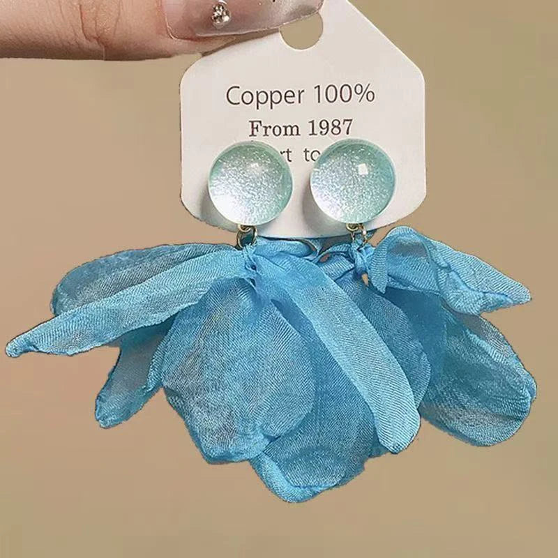 Cute Summer Flower Earrings Handmade Vacation Bohemian Earrings Exaggerated Beach Wom alternate view