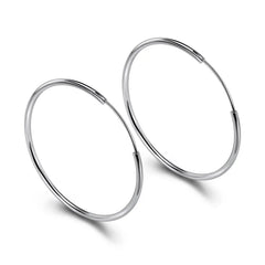 925 Sterling Silver Large Circle Hoop Earrings | Wedding Fine Fashion Jewelry alternate view