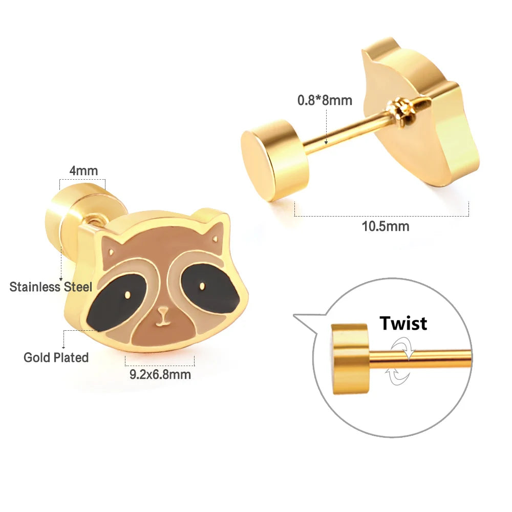 Cute Acrylic Animal Stud Earrings | Surgical Steel Hypoallergenic Earrings for Women lifestyle view