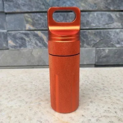 Aluminium Survival Pill Bottle | Waterproof Emergency First Aid Container alternate view