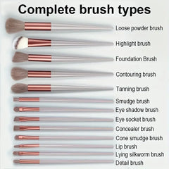 13-Piece Makeup Brush Set | Complete Eye Shadow, Concealer & Powder Brush Kit alternate view