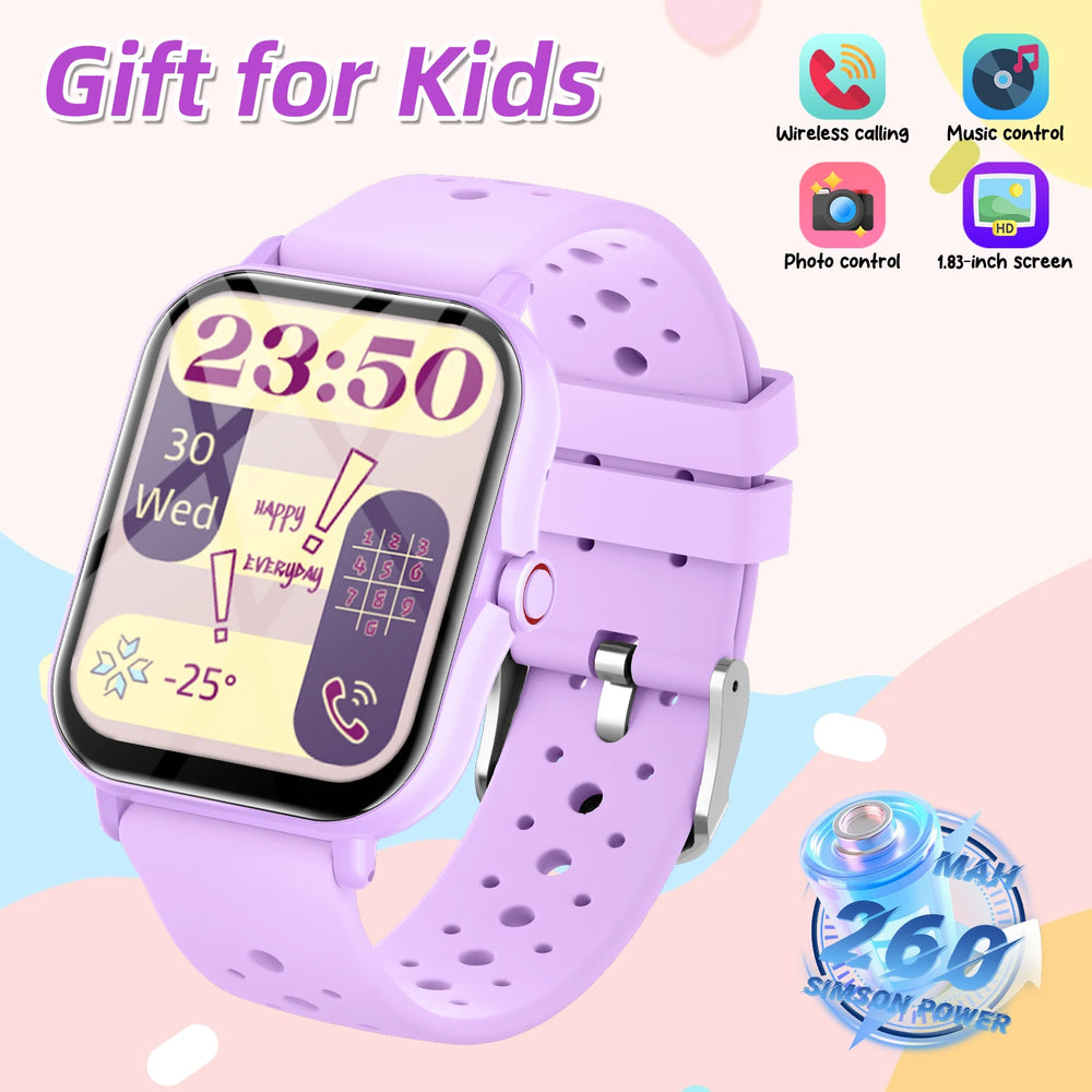 2026 Smartwatch with 1.83-Inch Screen | Bluetooth Call Fitness Tracker for Kids and Ad close-up view