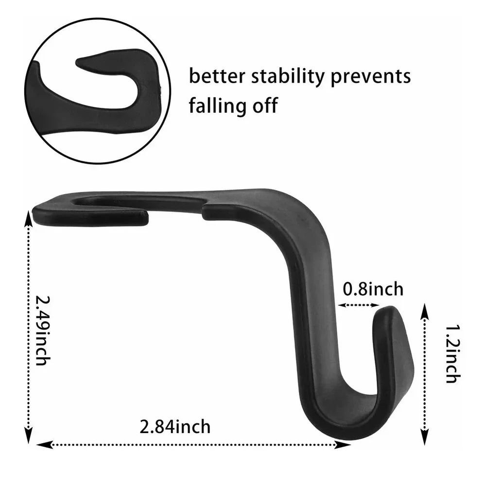 Car Seat Headrest Hooks Back Seat Organizer ABS 8 Pcs additional angle