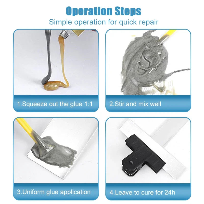 Cold Welding Glue Metal Repair | High-Strength AB Epoxy Adhesive for Casting close-up view