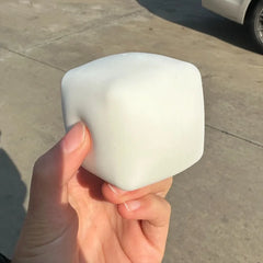 Squishy Milk White Tofu Toy | Cute Square Sensory Stress Relief Fidget detail view
