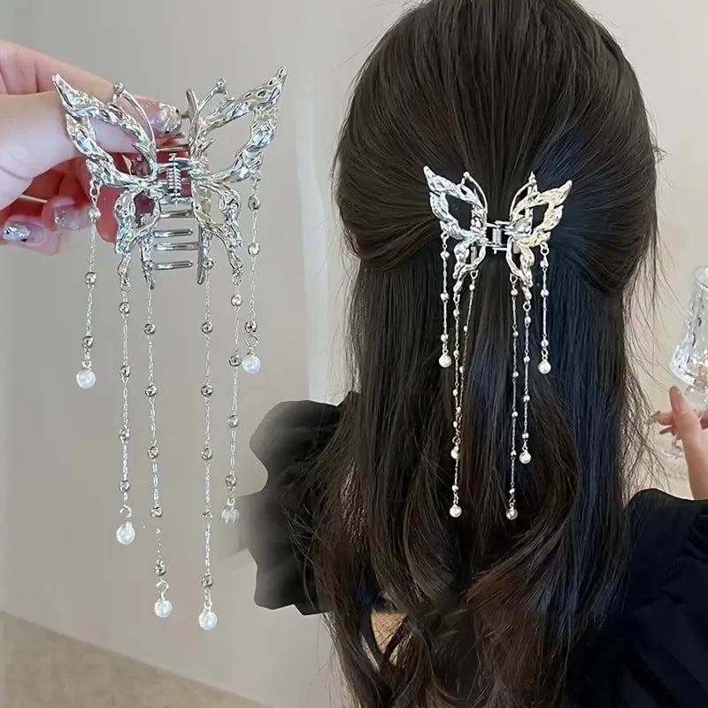 AWAYTR Shark Crab Clips Girls Hairpin Hair Accessories Korean Women Simple Hair Claw Clip Butterfly